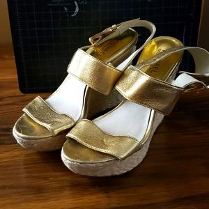 Michael Kors Gold Wedges